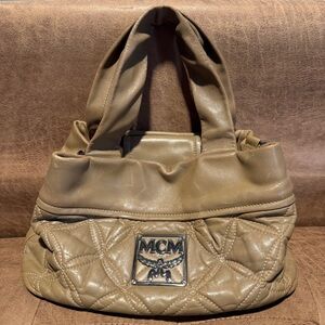 MCM quilted leather tote with crossbody strap
